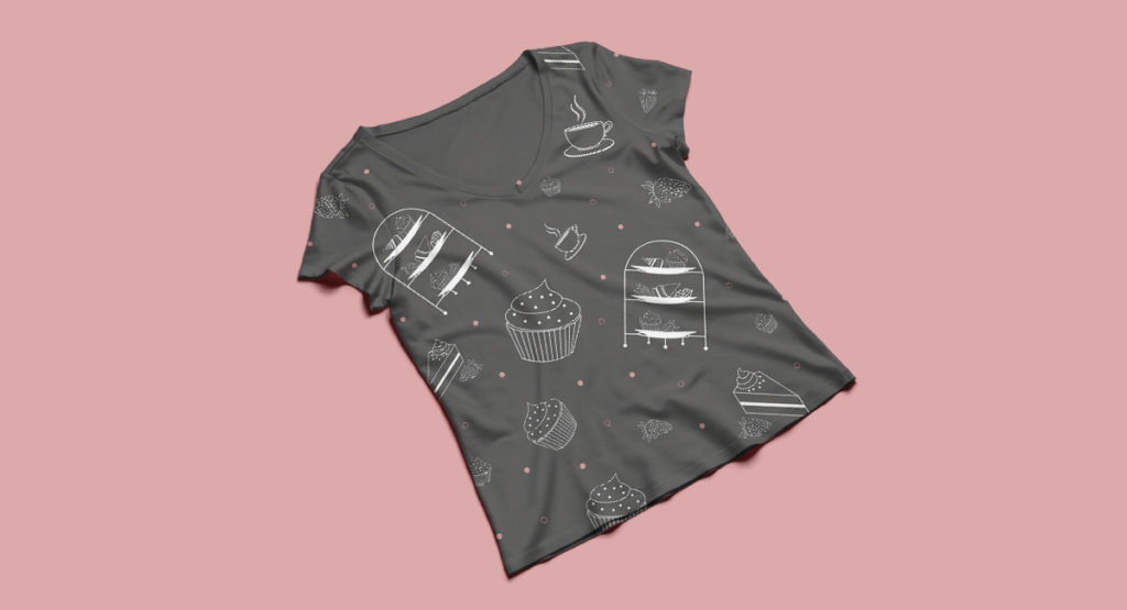 High Tea pattern t-shirt